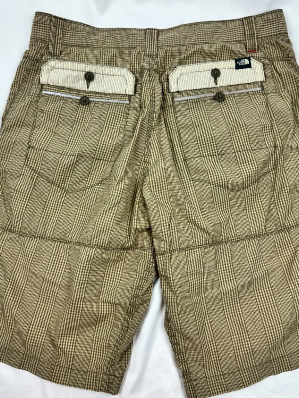 THE NORTH FACE Mens Brown Plaid Cargo Casual Shorts 11
